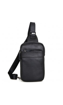 Чёрный удобный мужской рюкзак на одну шлейку 74002a-1