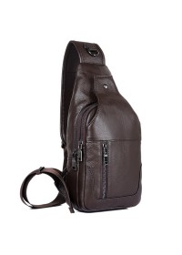 Коричневый мужской рюкзак, на одну шлейку 74004c