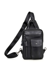 Черный кожаный рюкзак мужской - сумка 74006a