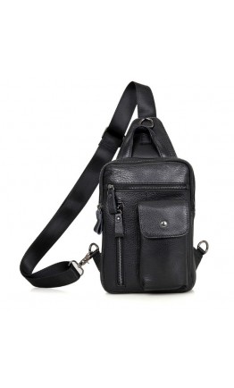 Черный кожаный рюкзак мужской - сумка 74006a