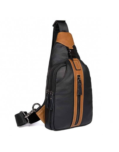 Фотография Черный рюкзак на одну шлейку для мужчин 74007A-1