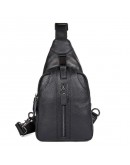 Фотография Черная сумка мужская рюкзак на одно плечо 74007A