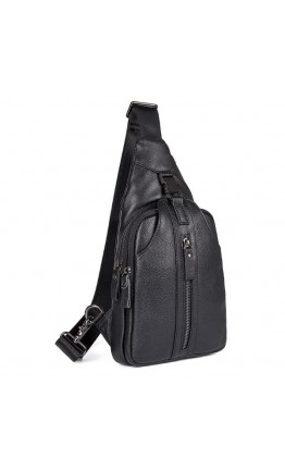 Черная сумка мужская рюкзак на одно плечо 74007A