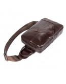 Фотография Кожаный мужской рюкзак-слинг коричневый 74010C