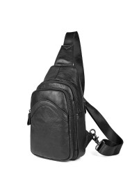 Черный мужской рюкзак на одну шлейку 74013A