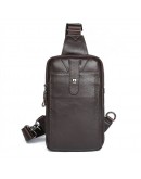 Фотография Мужской коричневый кожаный рюкзак слинг 74018C