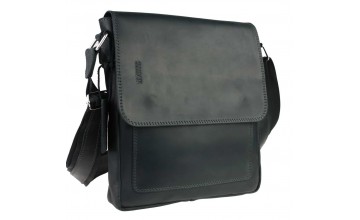 Кожаная черная мужская плечевая сумка 748038S-SKE