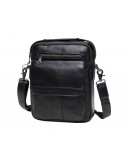 Фотография Кожаная черная мужская сумка через плечо 75008A