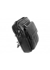 Кожаная черная мужская сумка через плечо 75008A