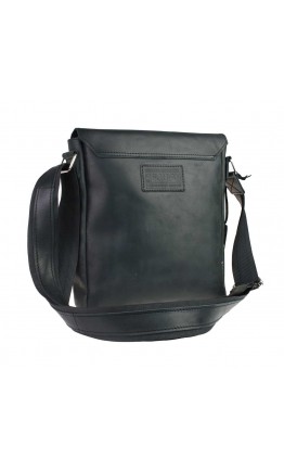 Черная кожаная сумка на плечо с клапаном 75330-SKE