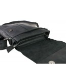 Фотография Черная кожаная сумка на плечо с клапаном 75330-SKE