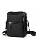 Фотография Черная удобная повседневная плечевая мужская сумка 75610A