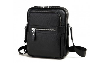 Черная удобная повседневная плечевая мужская сумка 75610A