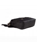 Фотография Чёрная вместительная кожаная сумка на плечо 76002a-1