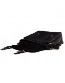 Фотография Чёрная вместительная кожаная сумка на плечо 76002a-1