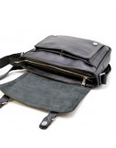 Фотография Кожаная черная мужская удобная сумка на плечо Tarwa 76046A-1