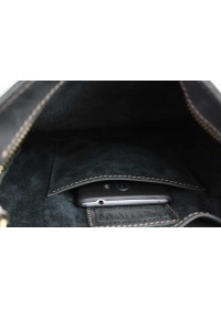 Вертикальная черная кожаная мужская сумка на плечо 76232-SKE