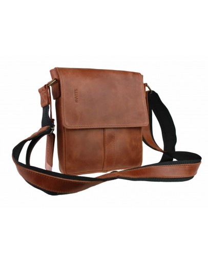 Фотография Светло-коричневая кожаная мужская сумка на плечо 76625-ske
