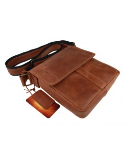 Светло-коричневая кожаная мужская сумка на плечо 76625-ske