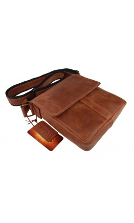 Светло-коричневая кожаная мужская сумка на плечо 76625-ske