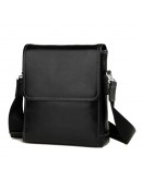 Фотография Чёрная плечевая мужская сумка среднего размера 7685-1A