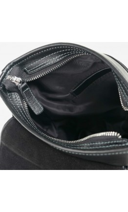 Чёрная плечевая мужская сумка среднего размера 7685-1A