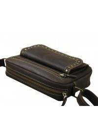 Коричевая женская кожаная сумка на плечо 77009-SGE