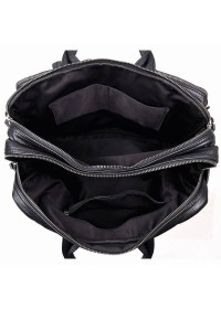 Мужская черная кожаная сумка трансформер рюкзак 77014A-1
