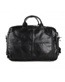Фотография Мужская черная кожаная сумка трансформер рюкзак 77014A-1