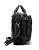 Фотография Большая черная кожаная мужская сумка - трансформер 77014AB-4