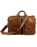 Фотография Мужская вместительная коричневая сумка - портфель 77014B-1