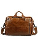 Фотография Мужская вместительная коричневая сумка - портфель 77014B-1