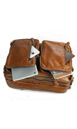 Мужская вместительная коричневая сумка - портфель 77014B-1