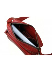 Красная женская кожаная сумка на плечо 77019-SGE