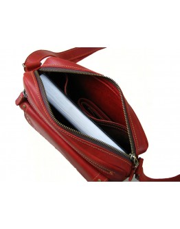 Красная женская кожаная сумка на плечо 77019-SGE