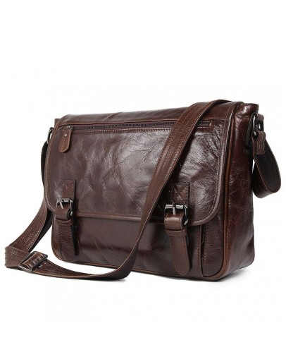Фотография Винтажная модная сумка на плечо из кожи 77022Q