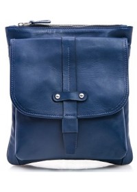 Синяя мужская кожаная сумка через плечо 77045N