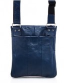 Фотография Синяя мужская кожаная сумка через плечо 77045N