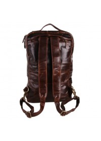Кожаный мужской рюкзак большой коричневый 77048