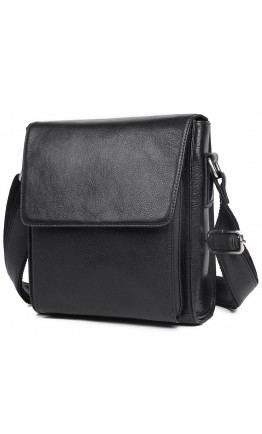 Черная кожаная мужская сумка через плечо 77055A-2