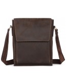 Фотография Темно-коричневая мужская сумка на плечо 77055DB