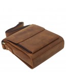Фотография Рыжая кожаная мужская винтажная сумка 77055B3-4