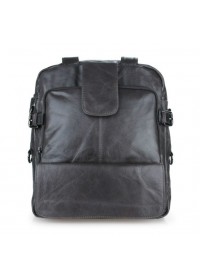 Мужская кожаная сумка-рюкзак цвета асфальт 77065I