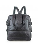 Фотография Мужская кожаная сумка-рюкзак цвета асфальт 77065I