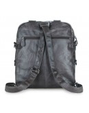 Фотография Мужская кожаная сумка-рюкзак цвета асфальт 77065I