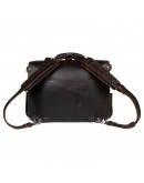 Фотография Большая кожаная винтажная мужская коричневая сумка 77072Q