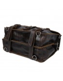 Фотография Большая кожаная винтажная мужская коричневая сумка 77072Q