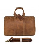 Фотография Кожаная большая сумка коричневая из конской кожи 77077b