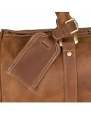 Фотография Кожаная большая сумка коричневая из конской кожи 77077b