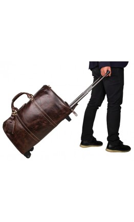 Мужская кожаная дорожная сумка, с колесиками 77077LC